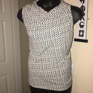 Green and White New York & Co Blouse